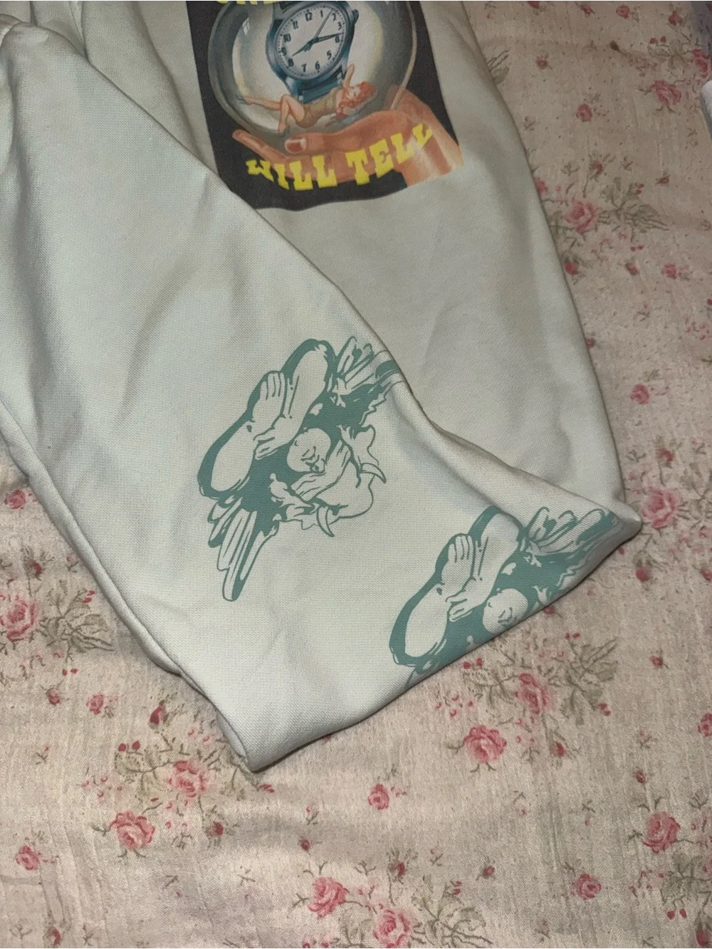 Boys Lie Light Gray Graphic Jogger Pants with Yellow & Blue Print - Picture 3 of 5